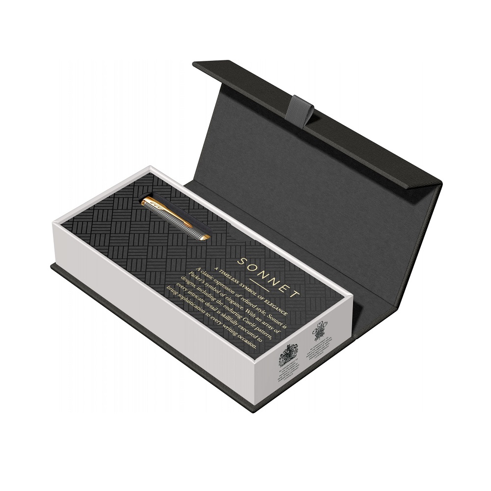 Hemijska olovka Parker Royal Sonet Silver Chisel GT - Slika 6