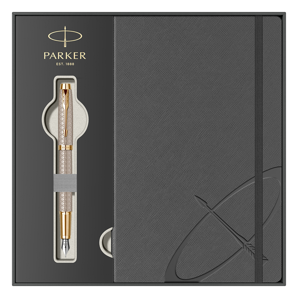 Parker poklon SET Royal Im Premuim Silver GT Roler + Notes