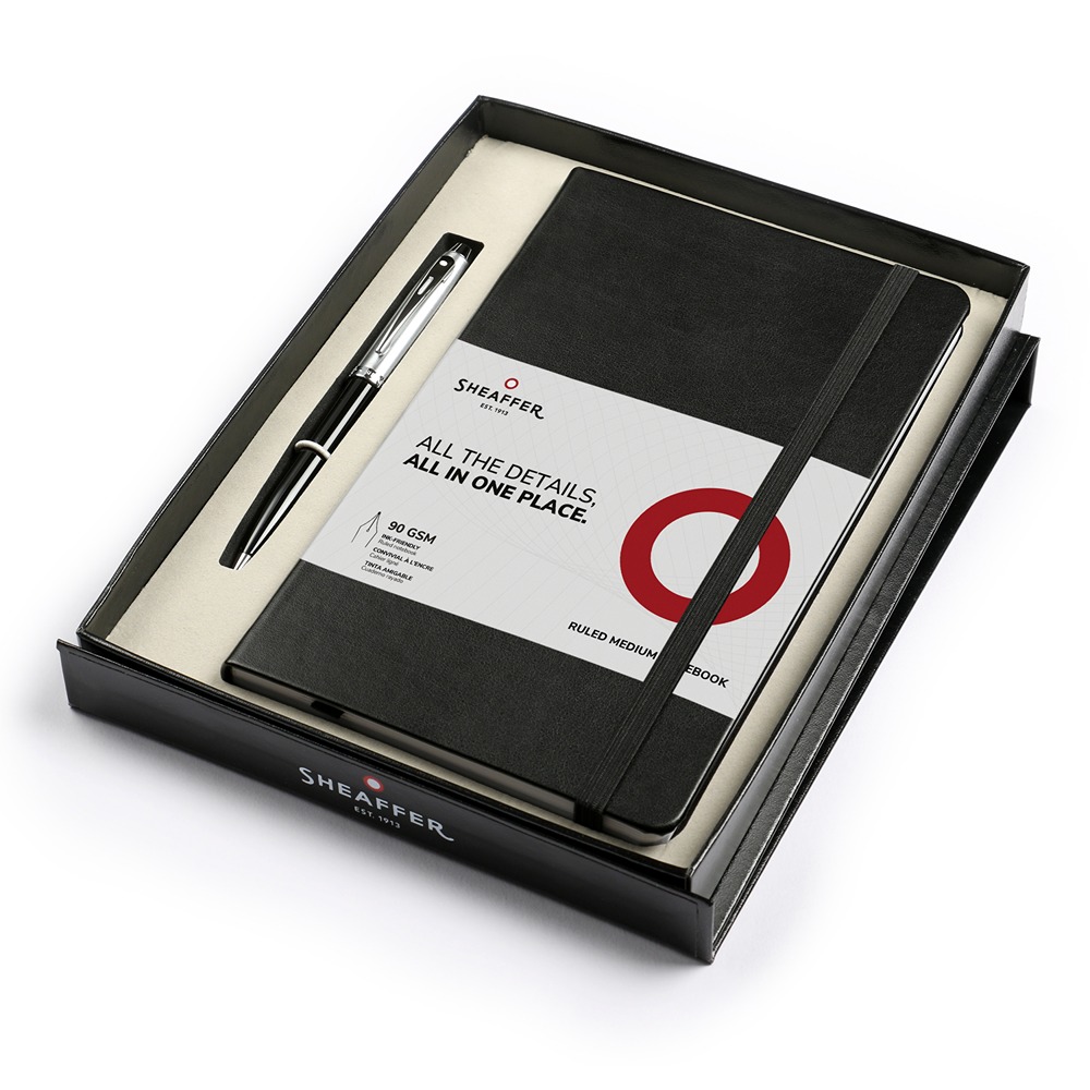 Sheaffer gift set 300 hemijska olovka mat crna-hrom i A5 notes
