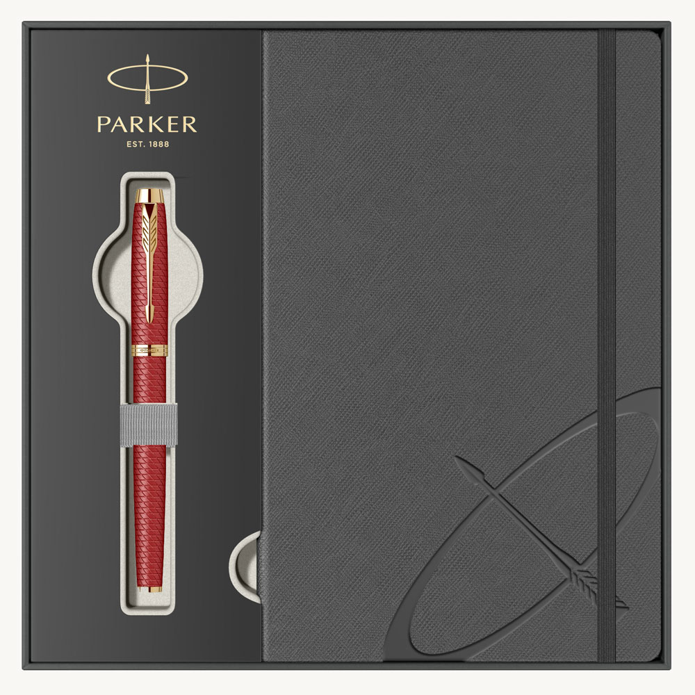 Parker poklon SET Royal IM Premium Red GT Roler + Notes